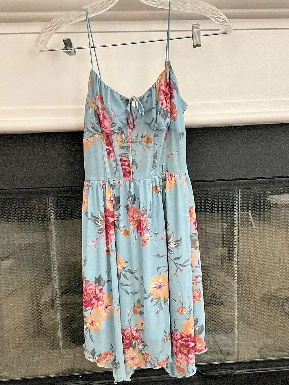 rue21 Floral Maxi Dress in Blue & Pink Size XS Like New
